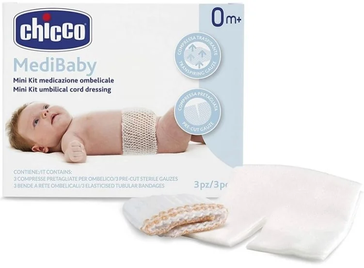 CHICCO Set na ošetrenie pupočníka Medibaby 3-3ks 1×1 set, sada na ošetrenie pupočníka