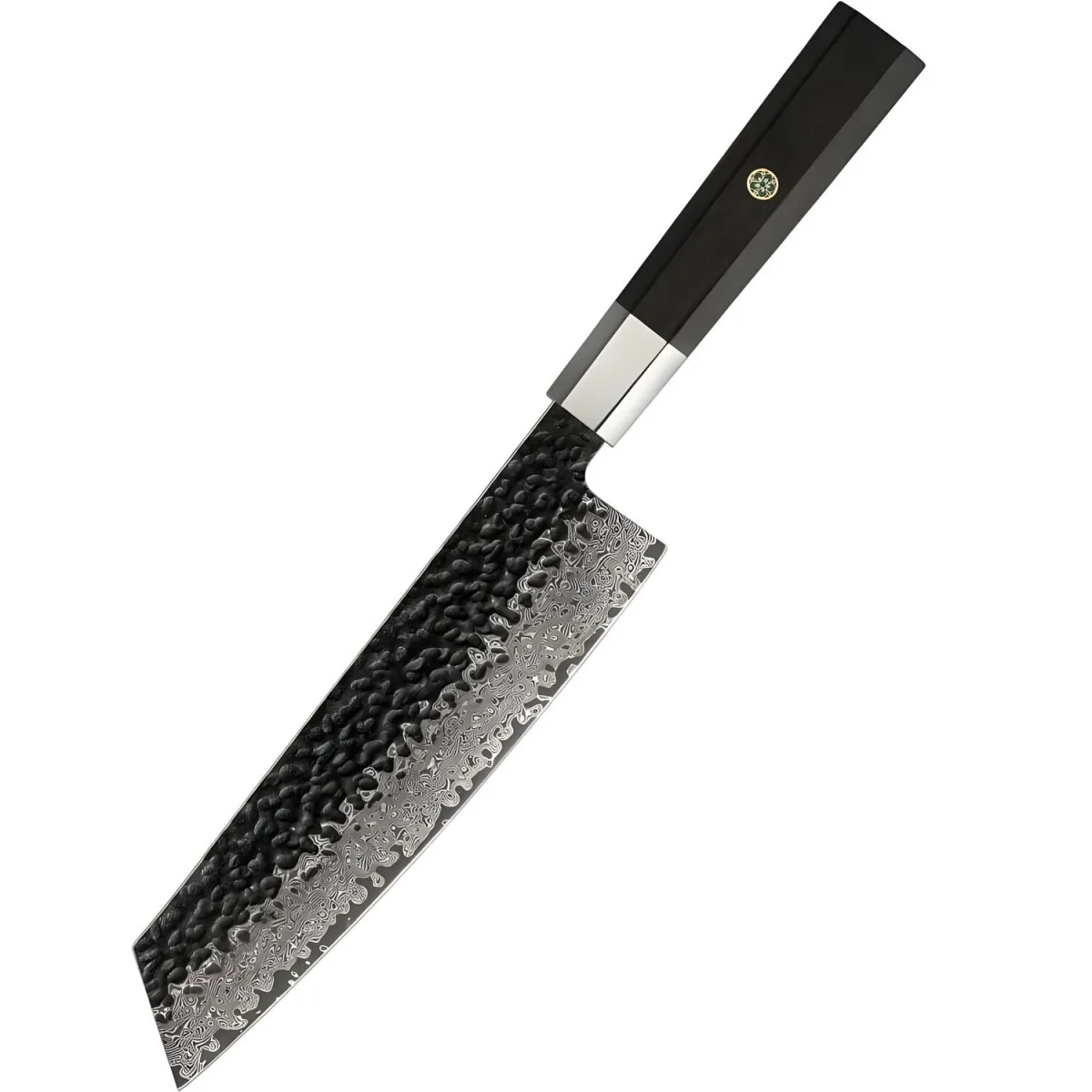 Damaškový kuchynský nôž Kiritsuke 18,7 cm čepeľ, Hnedá