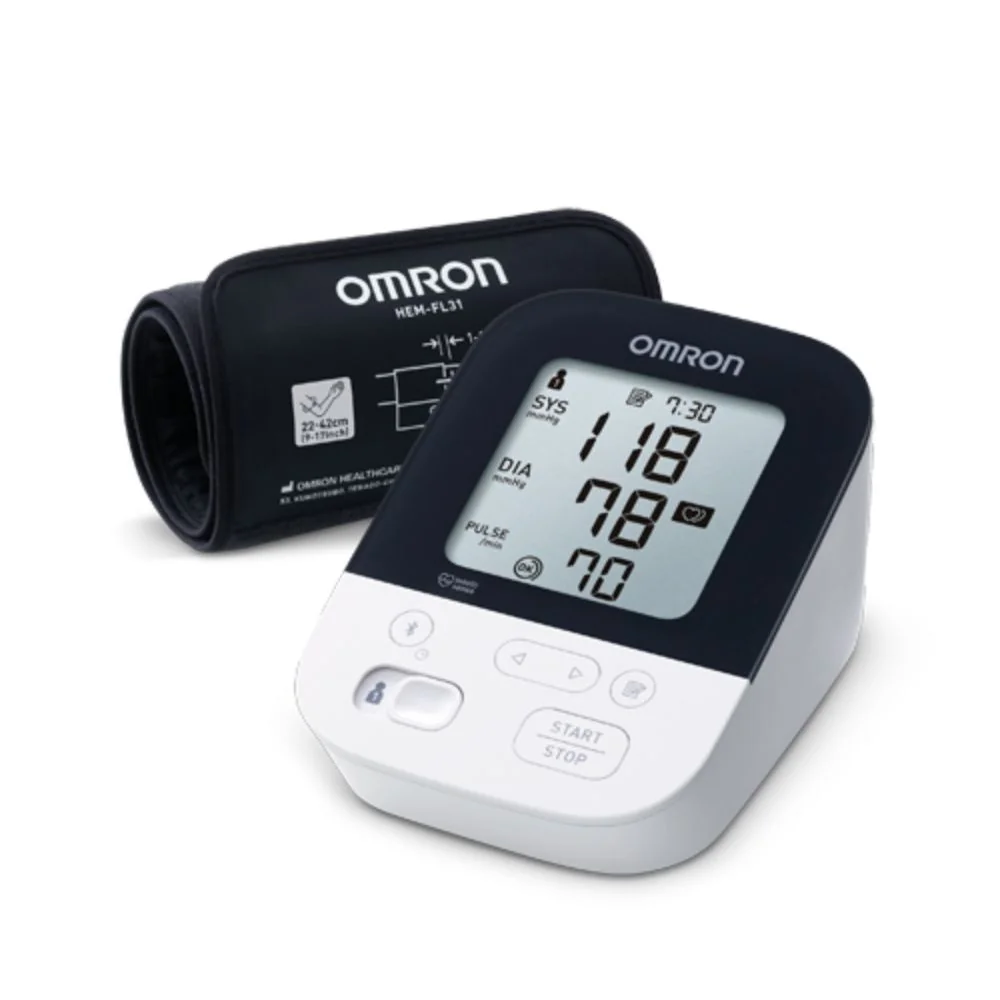 Tlakomer OMRON M4 Intelli IT 1×1 ks, bluetooth digitálny tlakomer s predĺženou manžetou+ sieťový adaptér 1 ks
