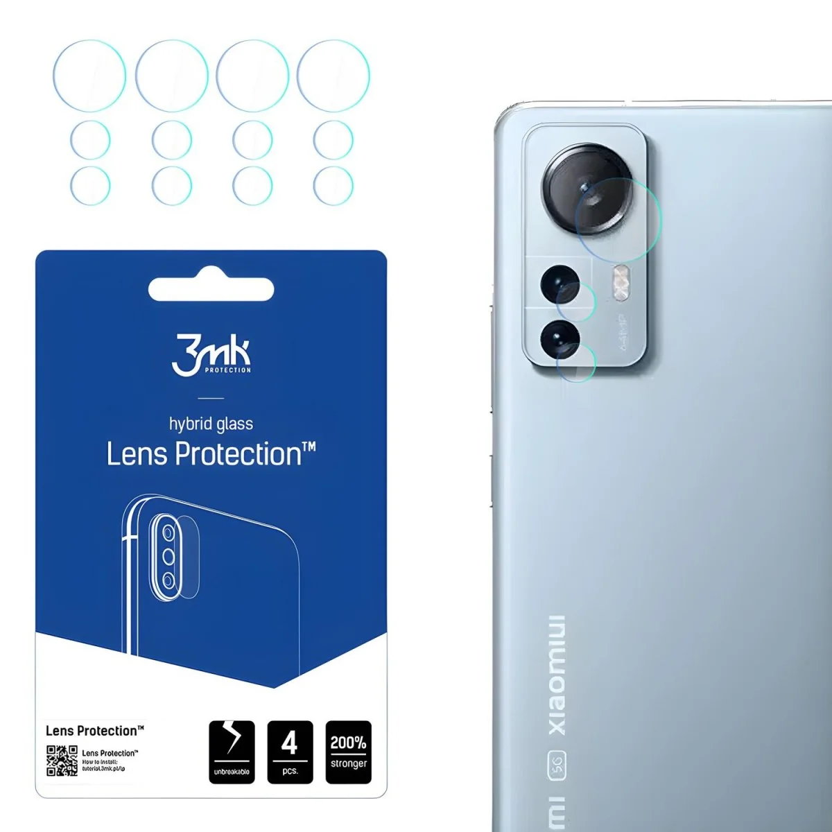 Sklo na kameru 4x pre Xiaomi 12 Lite