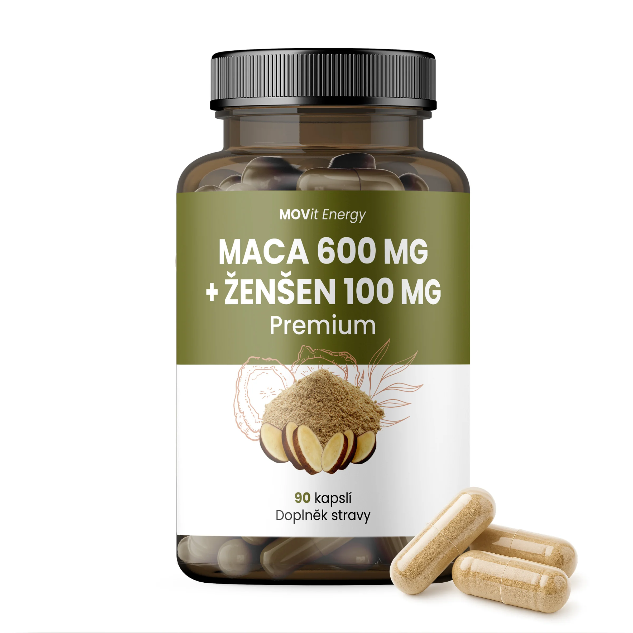 MOVit Maca 600 mg + Ženšen 100 mg 90 cps