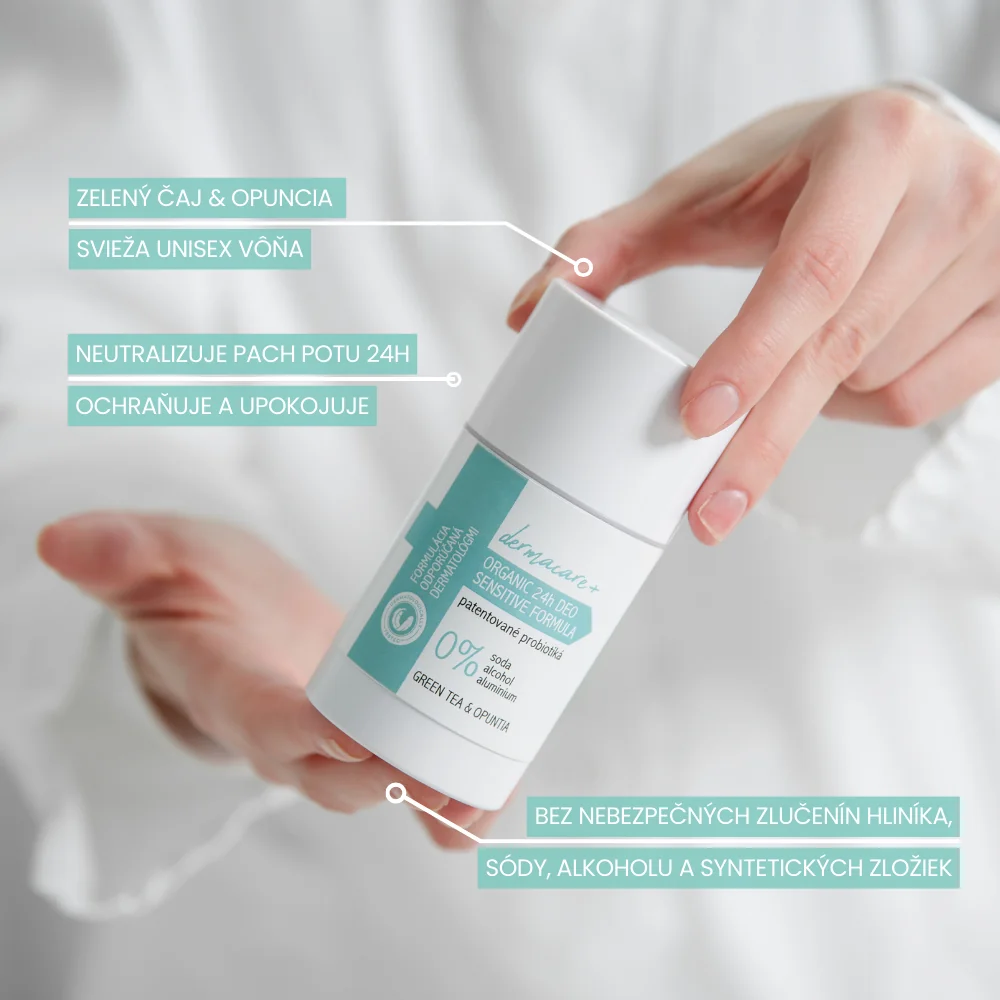 Soaphoria Dermacare+ 24h organický dezodorant s prebiotikami a probiotikami - green tea & opuntia