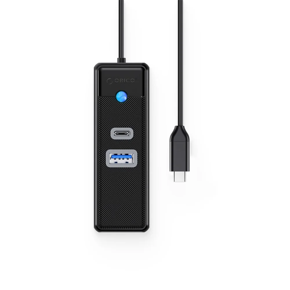Orico PWCUR-C3 HUB adaptér USB-C - USB 3.0 / USB-C / RJ45 1m, čierny