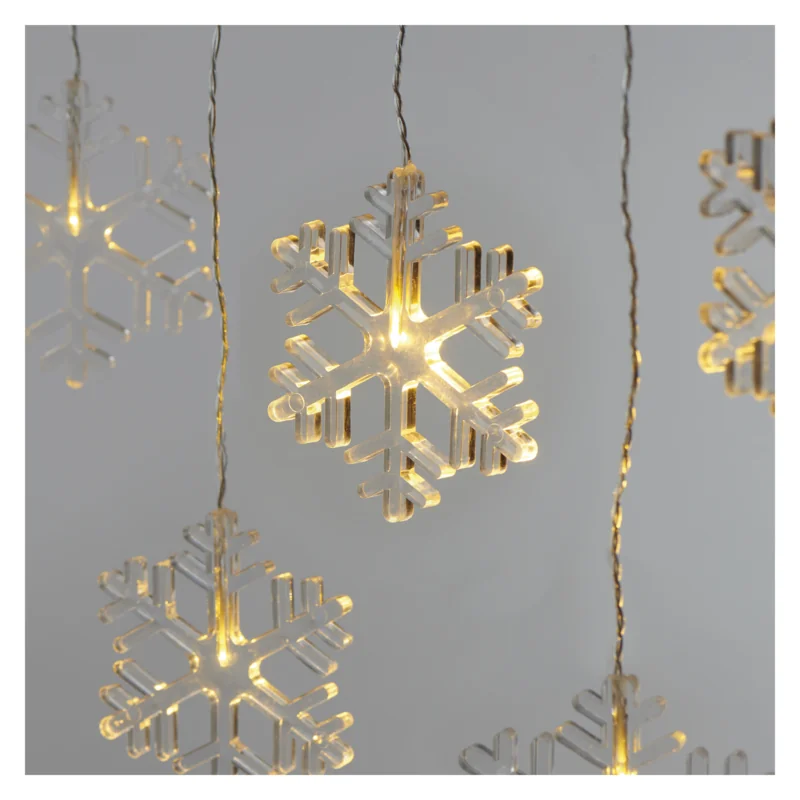 Vianočný záves vločky 8LED 84x45CM IP44 WW 1 ks