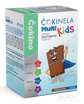 ČOKINELA Multi Kids čokoládové tabličky 1×20 ks, výživový doplnok