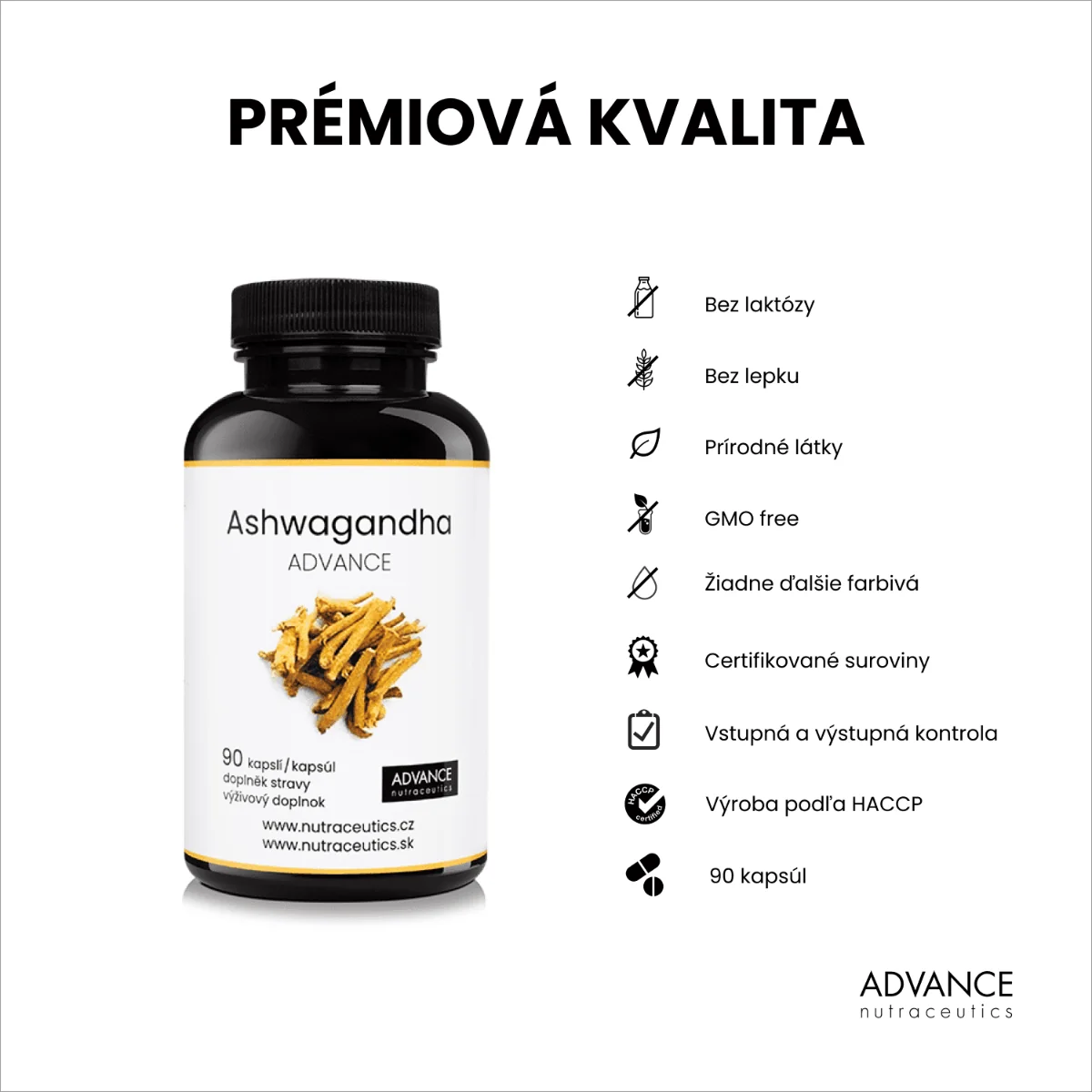 ADVANCE Ashwagandha 90 kapsúl - extrakt 10:1 1×90 cps, výživový doplnok