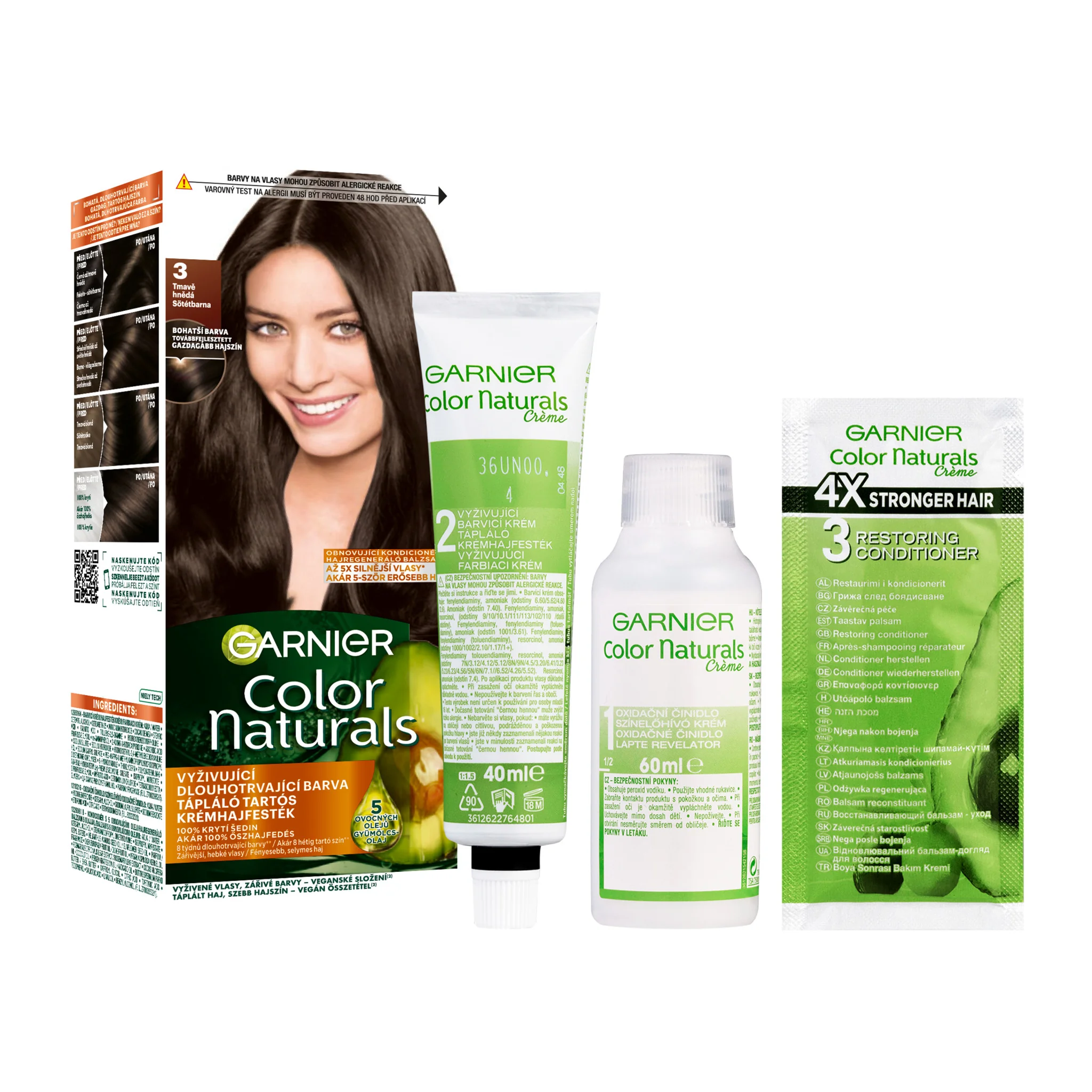GARNIER Color [[ NATURALS ]] CN 3.0 - tmavohnedá 1×1 kus, farba na vlasy
