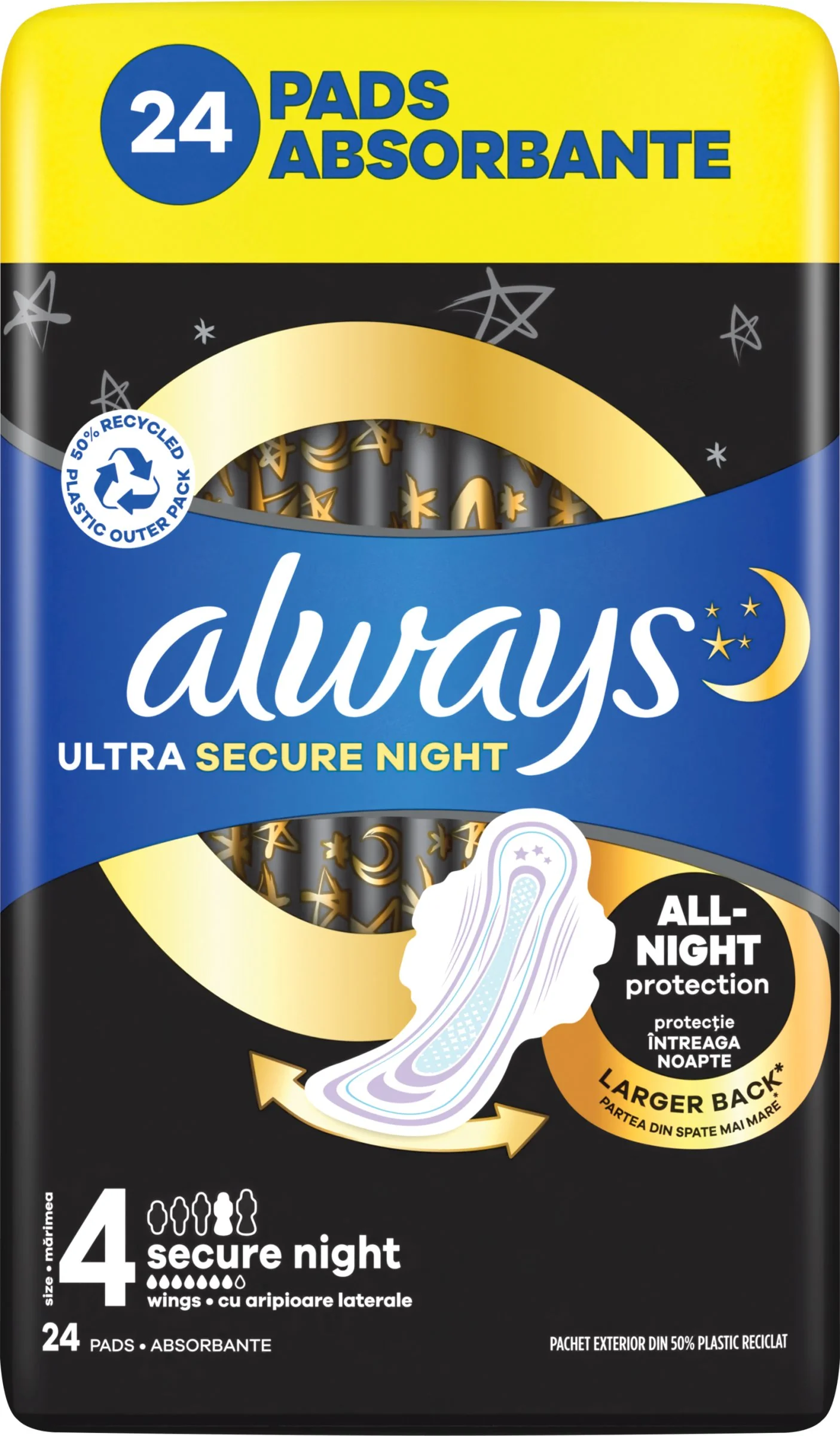 Always Ultra Duo Secure night 24ks 1×24 ks, hygienické vložky