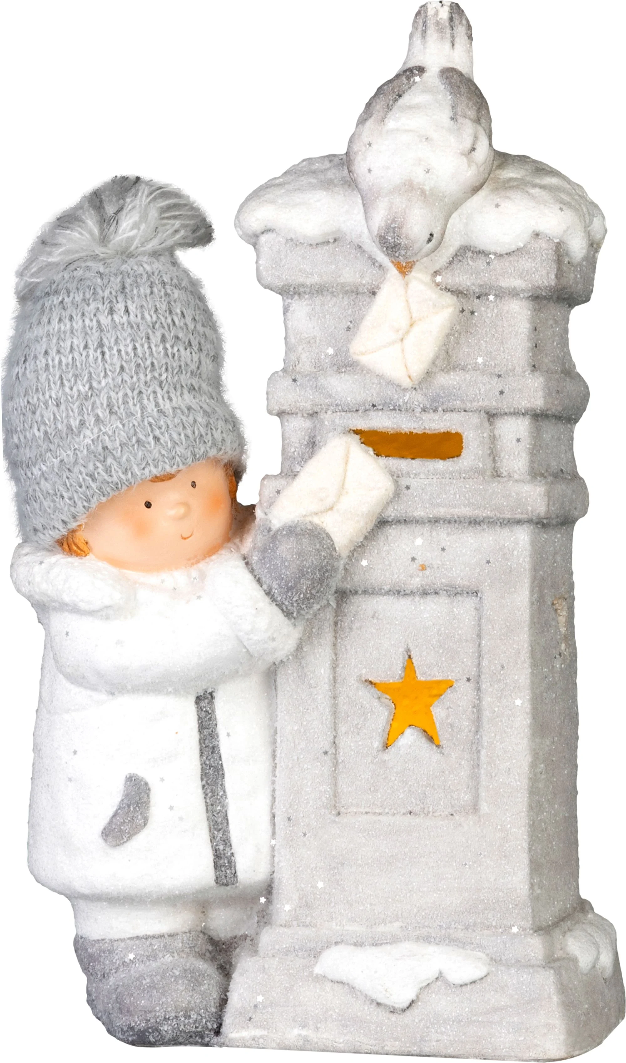 MagicHome vianočný LED chlapček s poštovou schránkou, 1 ks 14,5x22,5x39 cm