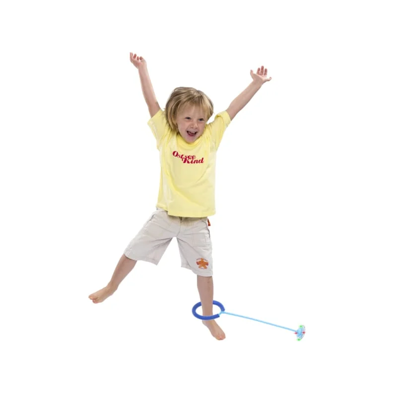 Hula hoop na nohu, švihadlo, skipper ball, svietiaca blikajúca LED modrá - zábavná športová sada s LED efektom pre deti