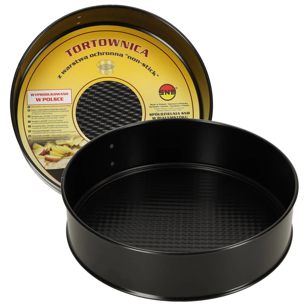 Tortová forma s odnímateľným okrajom, Ø 24 cm, dno s textúrou, non‑stick, čierna