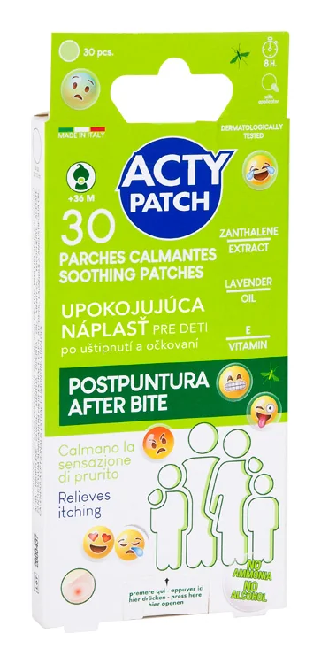 ActyPatch Upokojujúca náplasť pre deti po uštipnutí a očkovaní 30 ks
