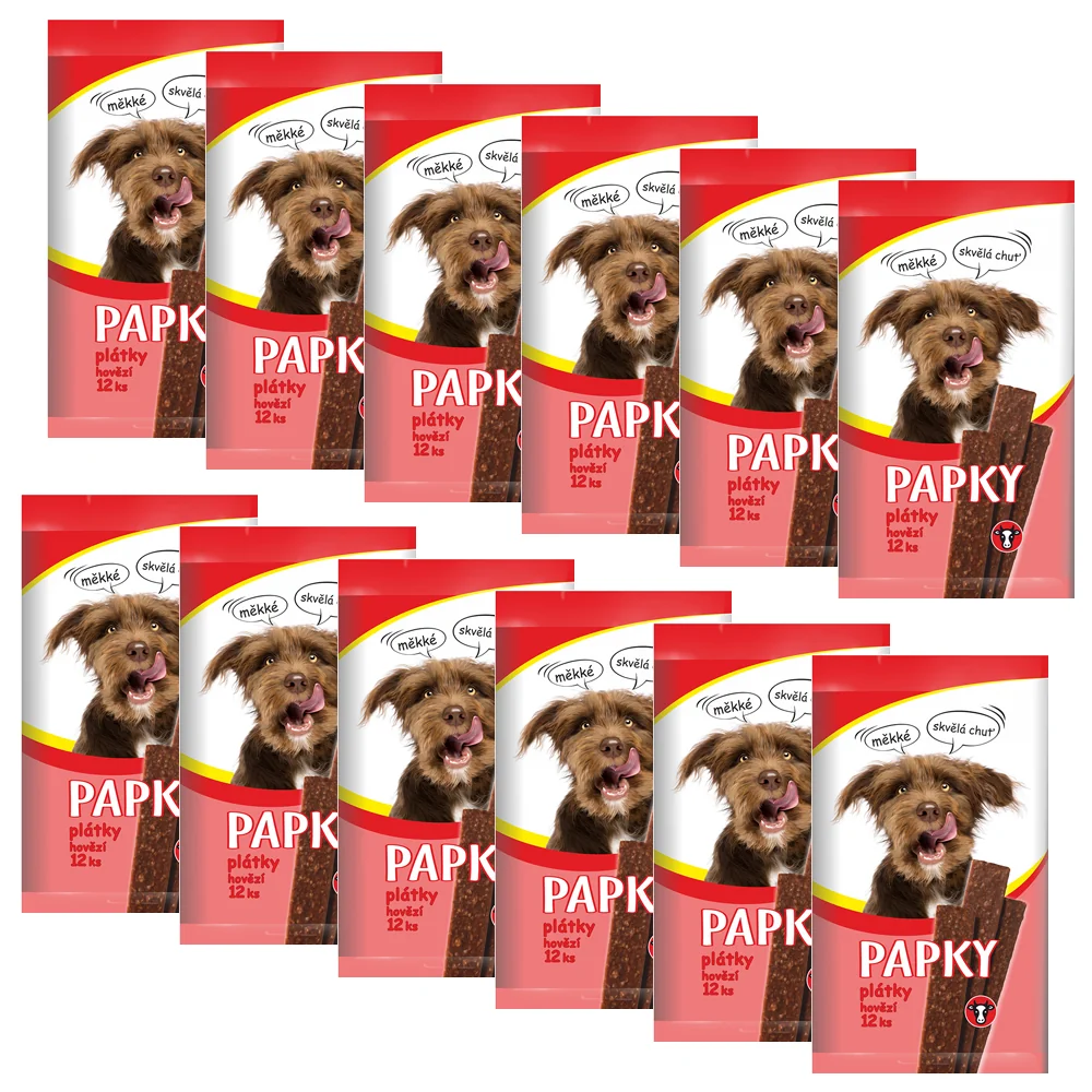 Akinu PAPKY Hovädzie plátky pre psov 12 x 12 ks