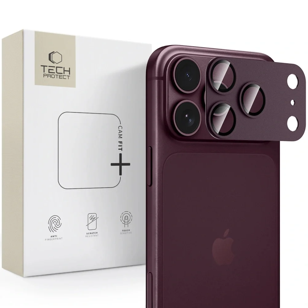 Tech-Protect CamFull Fit ochranné sklo na kameru na iPhone 18 Pro Max, bordové