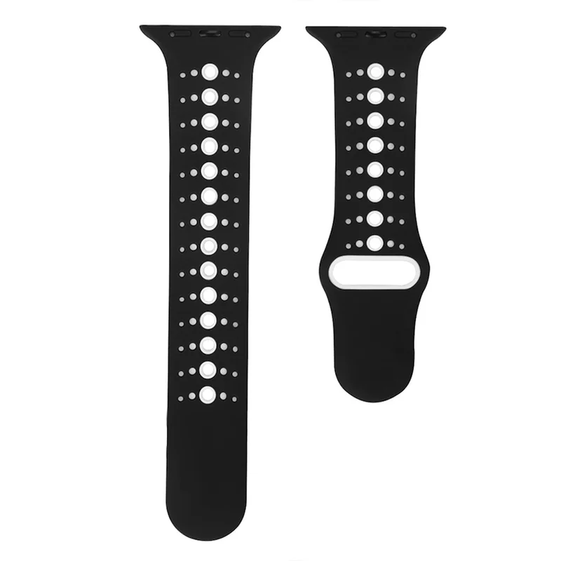 BStrap Silicone Sport remienok na Apple Watch 42/44/45mm Black White