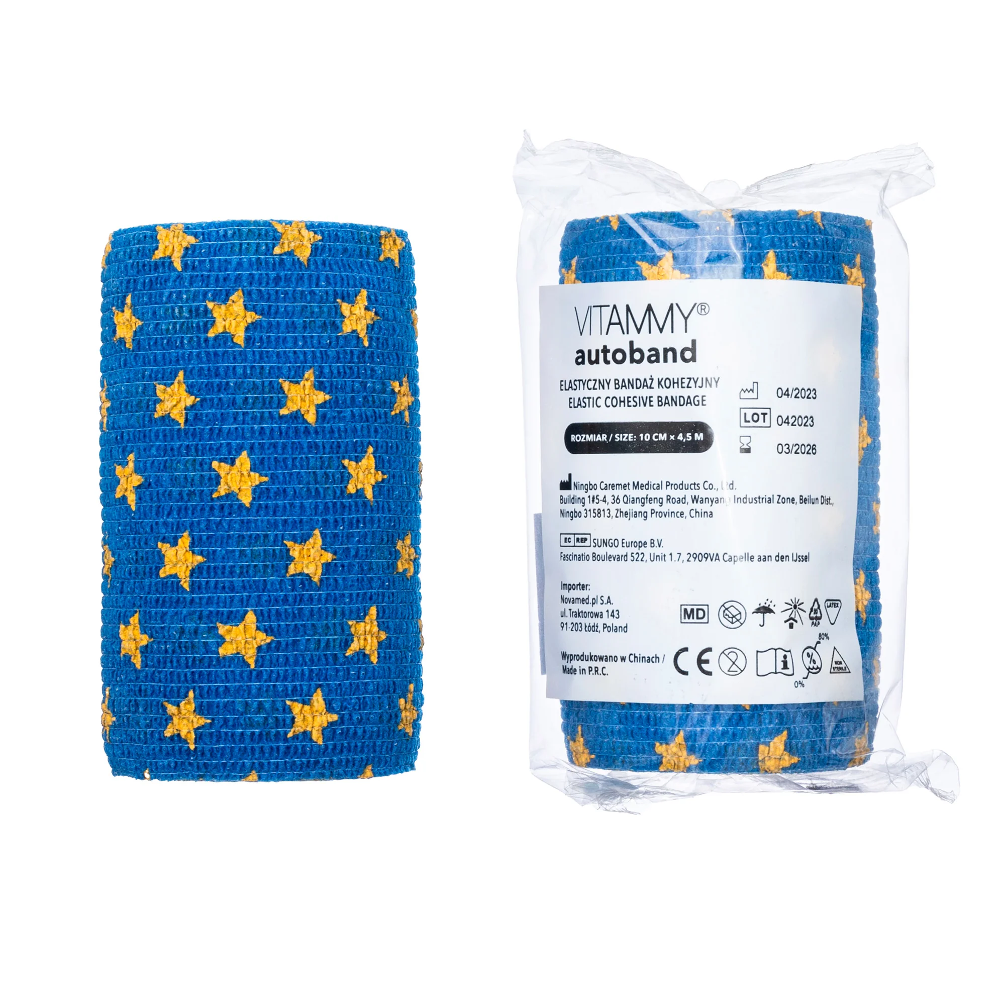 VITAMMY Autoband samolepiaca bandáž modrá s potlačou hviezd 10 cm x 450 cm