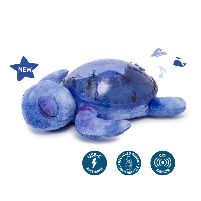 CLOUD B Tranquil Turtle nočné svetielko a projektor vĺn, fialová