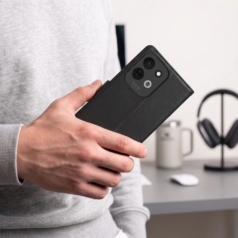 Tech-Protect Wallet knižkové puzdro na Xiaomi Redmi 17 4G / 5G, čierne