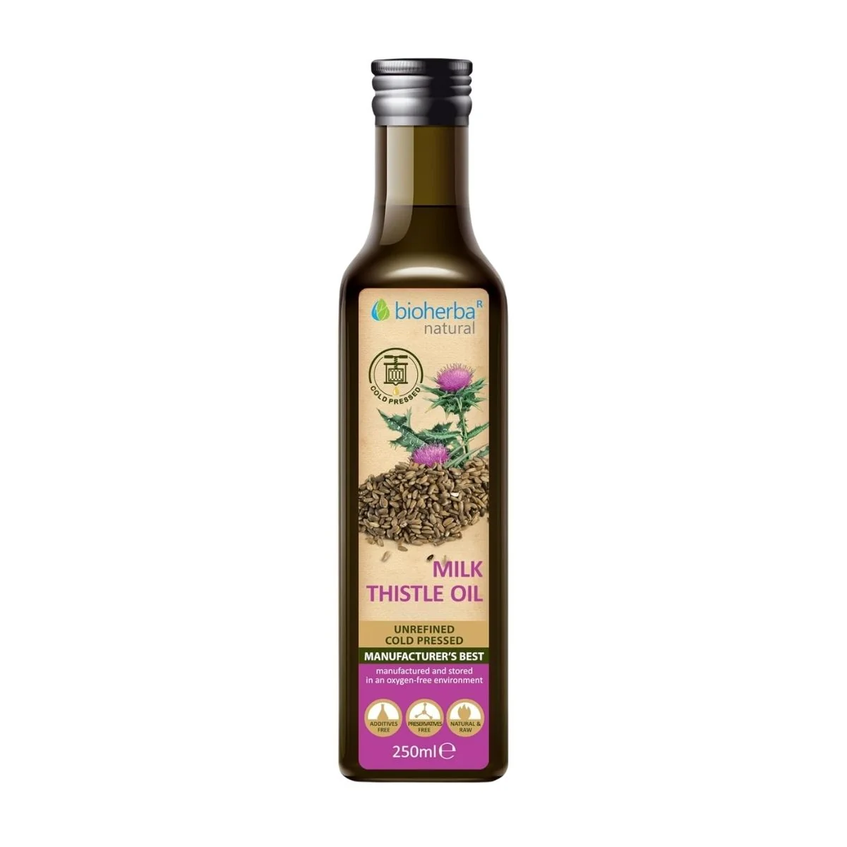 Olej z pestreca mariánskeho, lisovaný za studena - 250 ml - Bioherba