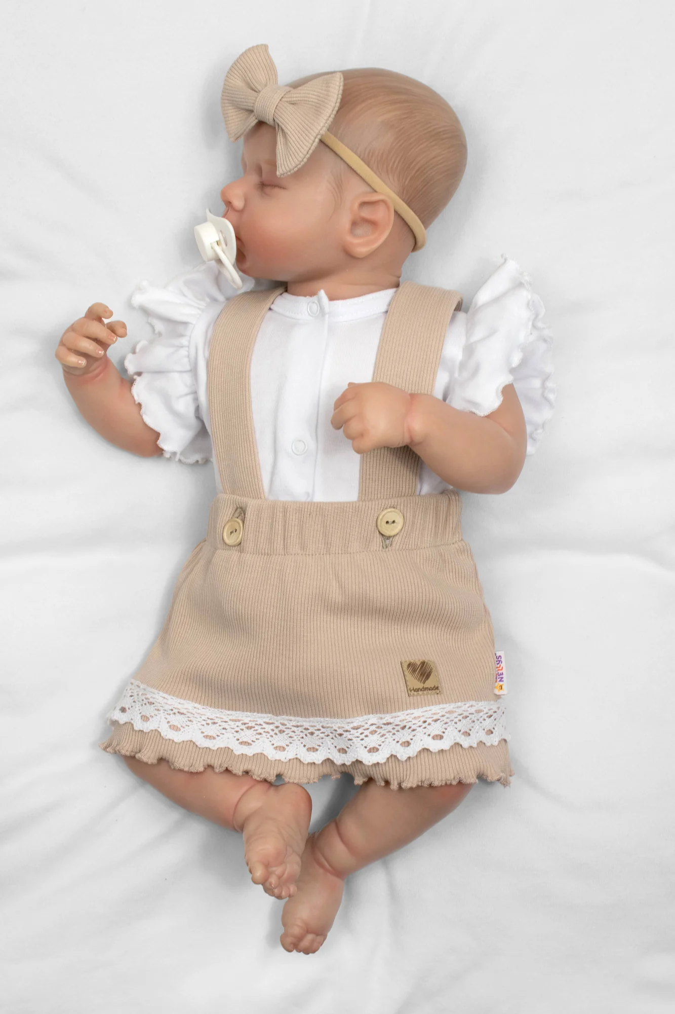 3D súprava LADY, bavlna, body kr. rukáv, suknička s láclom, čelenka