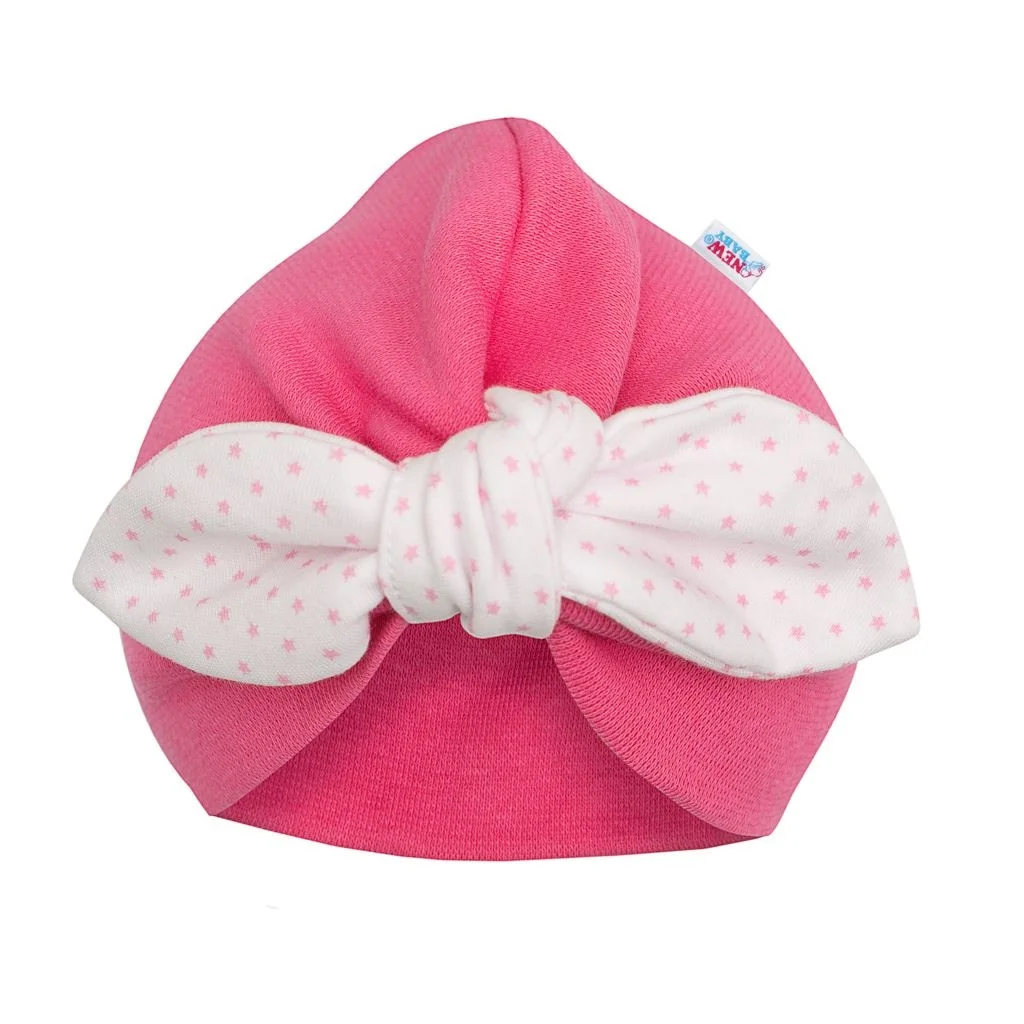 Dievčenská čiapočka turban  For Girls dots, vel. 74 (6-9m)