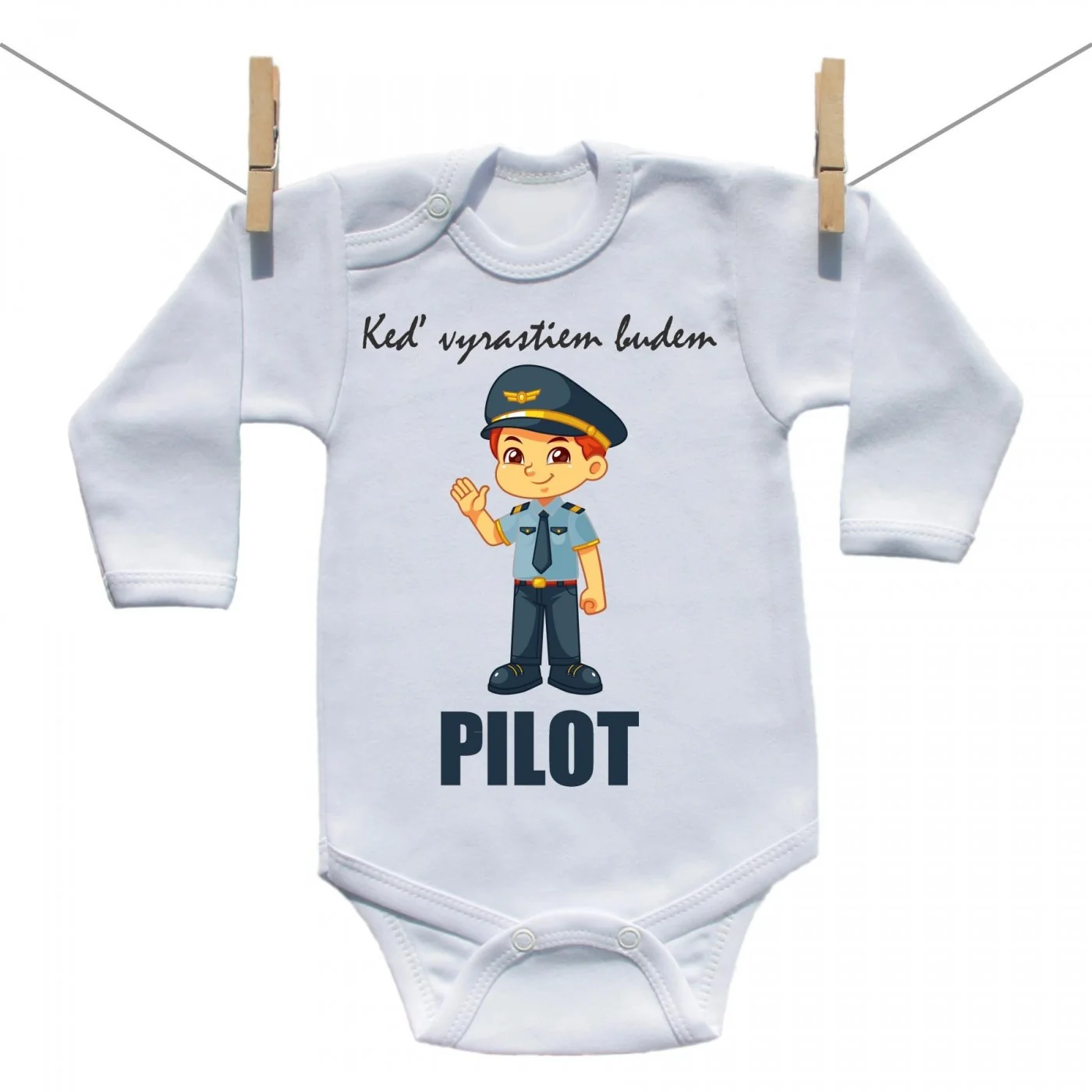 Boodyy Body s dlhým rukávom Keď vyrastiem budem pilot Veľkosť: 62