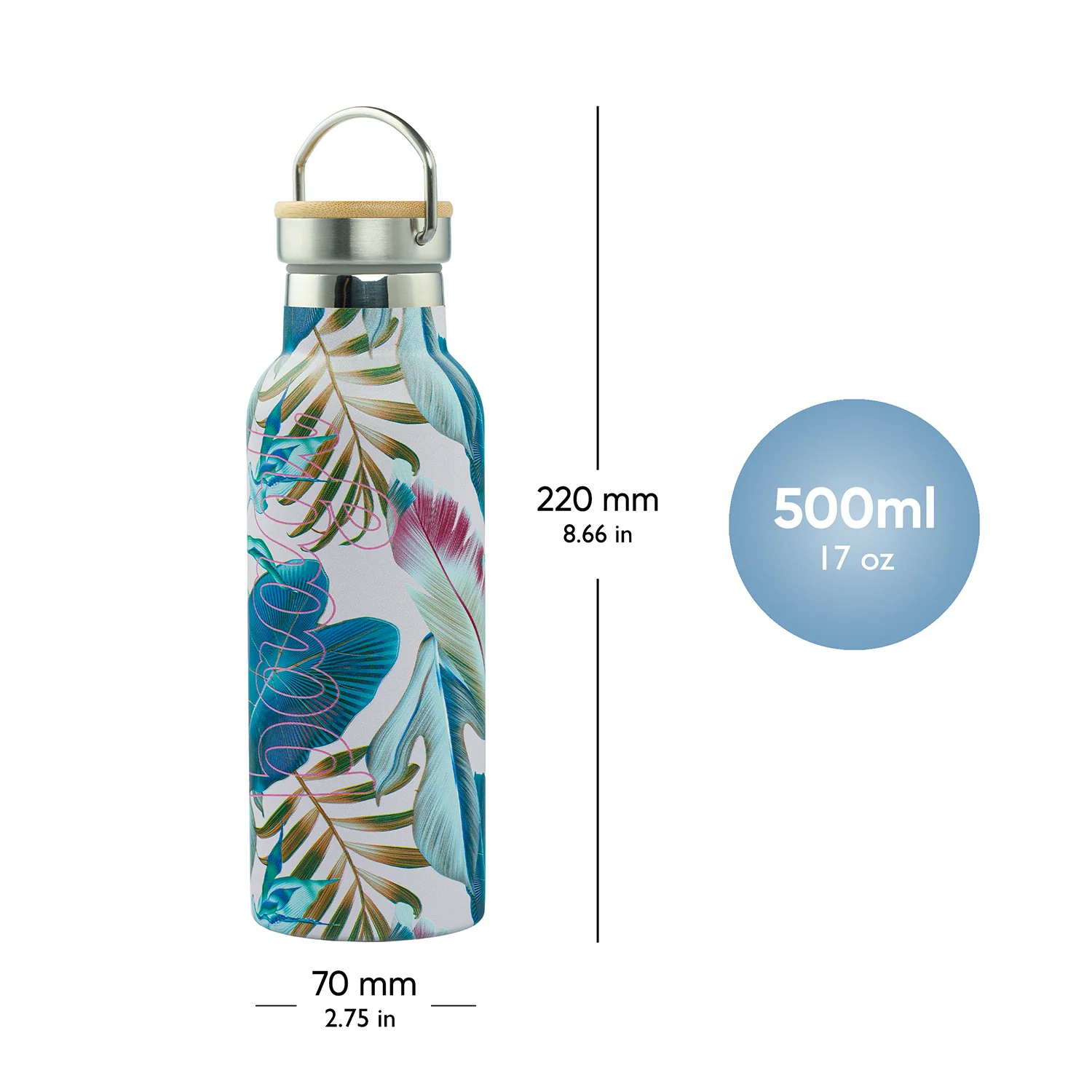 Baagl Termofľaša s bambusovým viečkom Leafs 500 ml objem 500 ml