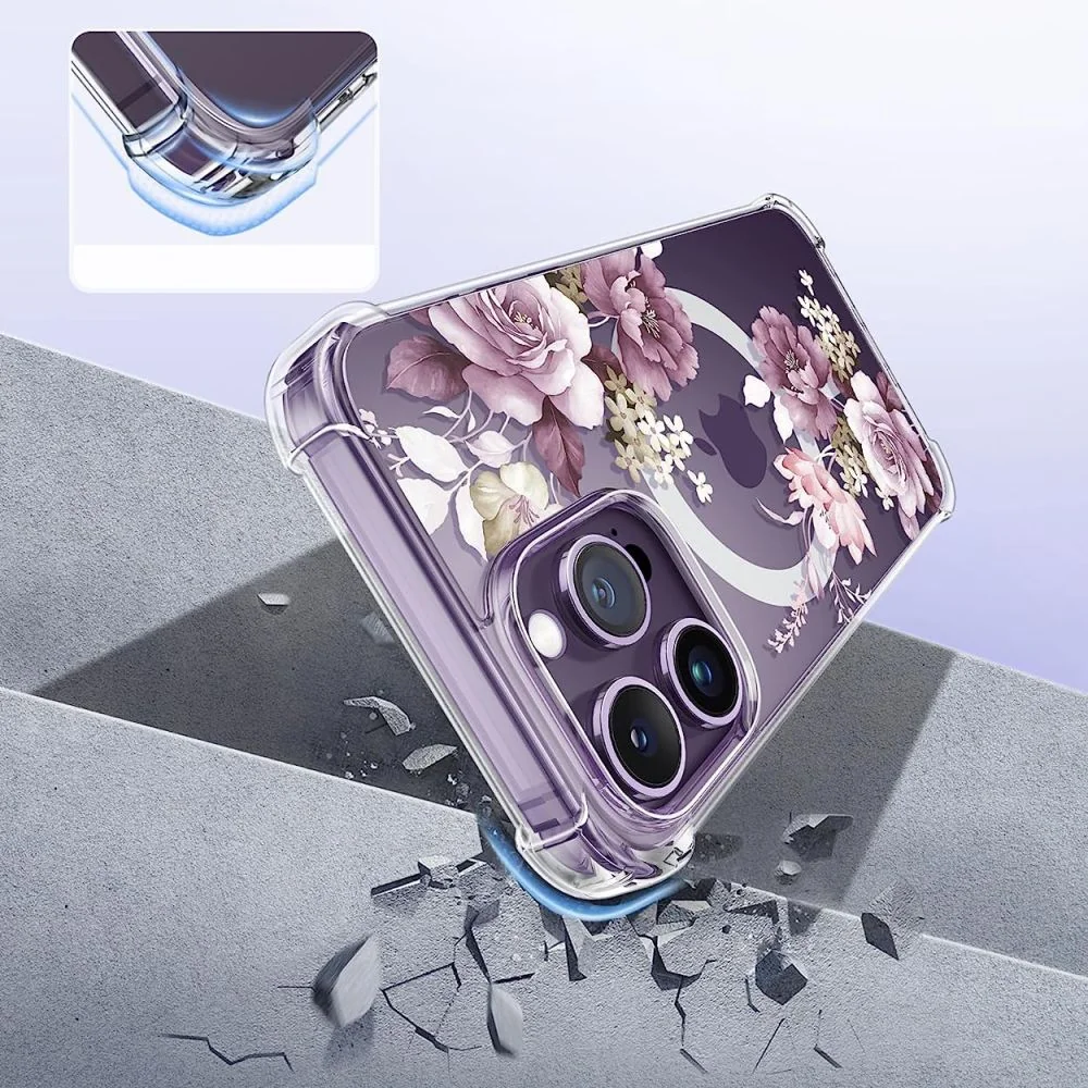 Tech-Protect Magmood MagSafe kryt na iPhone 14 Pro Max, rose floral