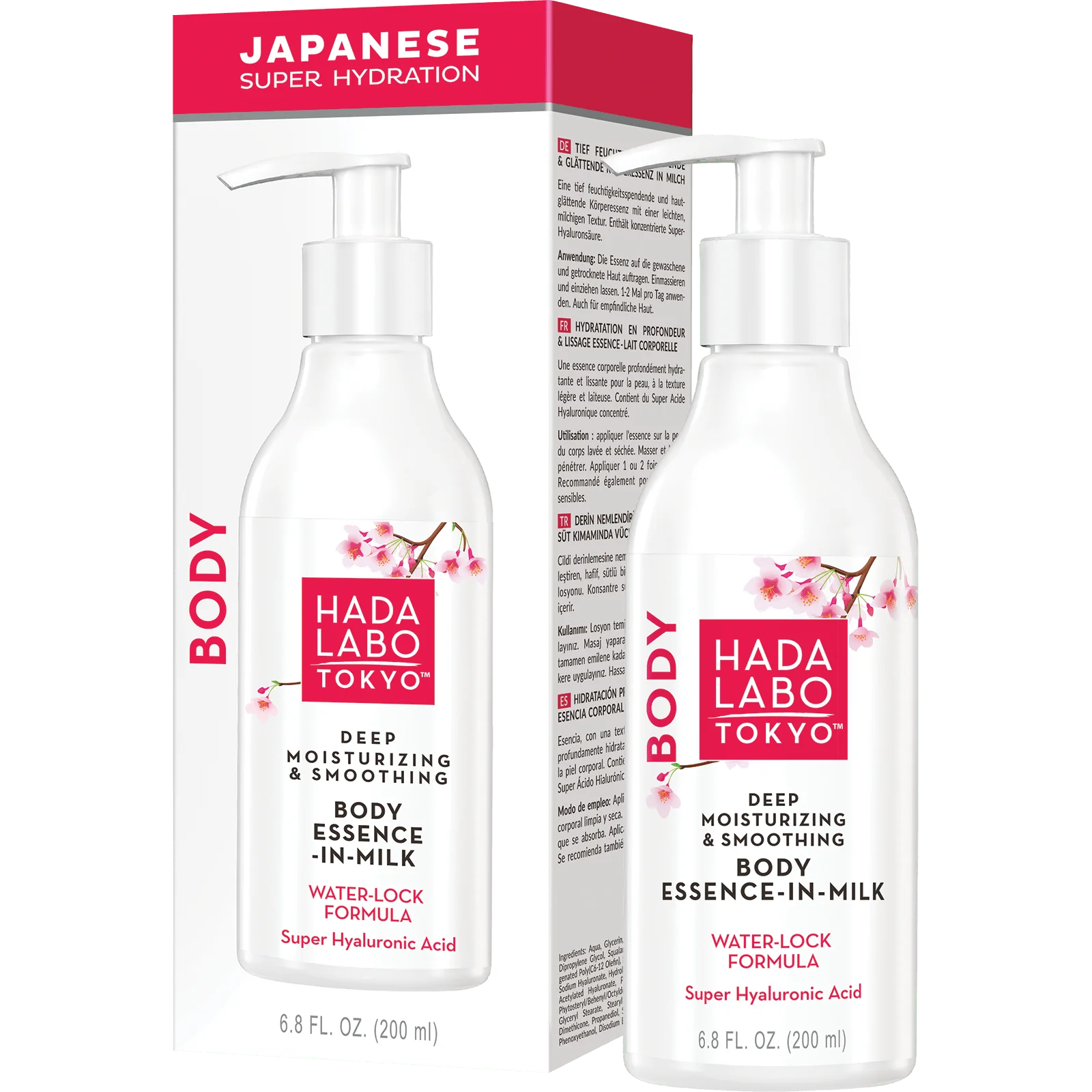HADA LABO TOKYO DEEP MOISTURIZING & SMOOTHING BODY ESSENCE-IN-MILK 200 ml