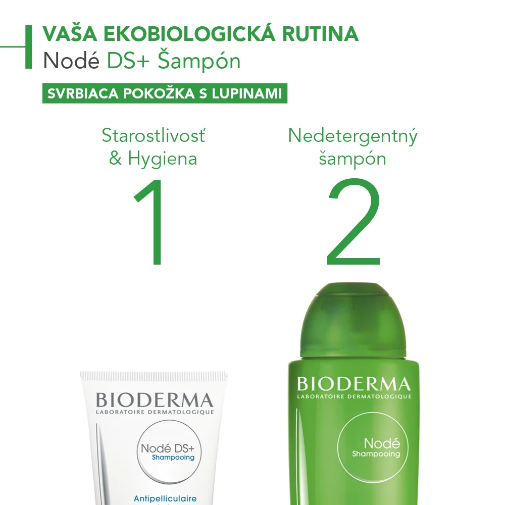 BIODERMA Nodé DS+ upokojujúci a protisvrbivý šampón proti lupinám 1×125 ml, šampón
