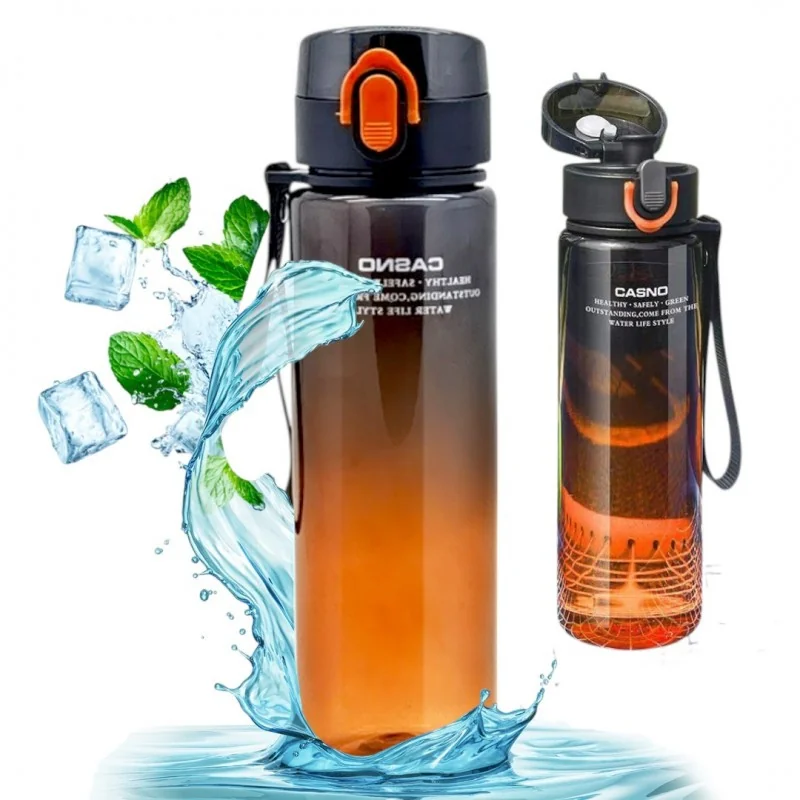 Livefy fľaša na vodu Hydra 560ml, čierna / oranžová 