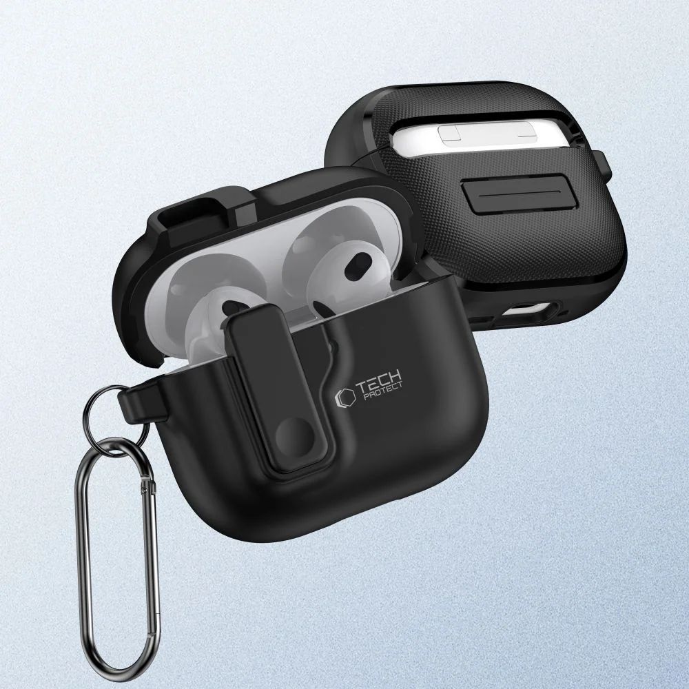 Tech-Protect Slim Hook puzdro na Apple AirPods 4, čierne