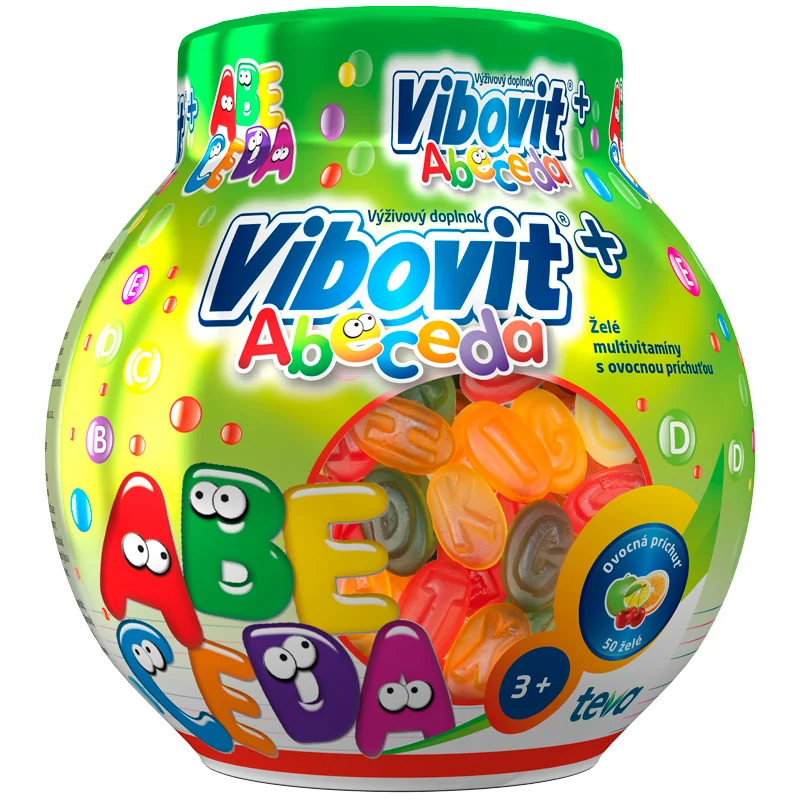 VIBOVIT + ABECEDA 1×50 ks, želé s ovocnou príchuťou