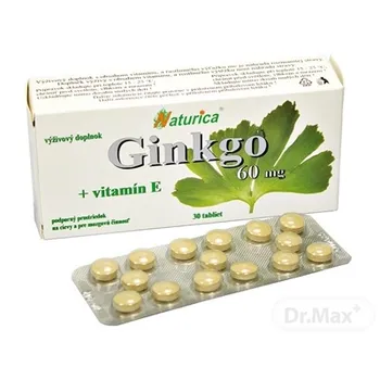 Naturica GINKGO 60 mg + vitamín E 1×30 tbl, výživový doplnok