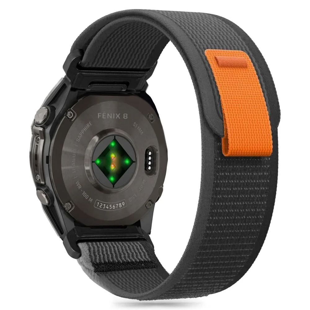 Tech-Protect Nylon remienok na Garmin Fenix 5 / 6 / 6 Pro / 7 / 8 47mm / E, black/orange / E, black/orange