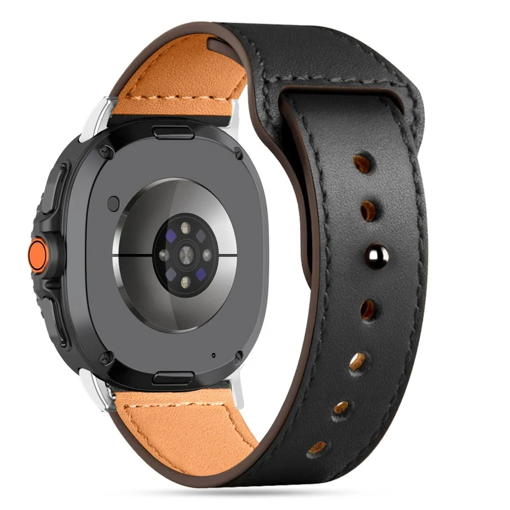 Tech-Protect Leather Fit remienok na Samsung Galaxy Watch 8 / Classic (40 / 44 / 46mm), black (40 / 44 / 46mm), black