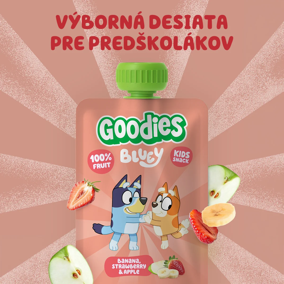 Goodies kapsička Bluey banán, jahoda a jablko 100 g