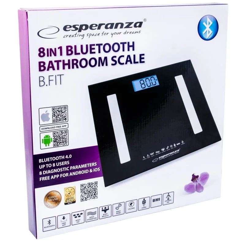 Analytická Digitálna osobná váha 8v1 Bluetooth B.Fit čierna