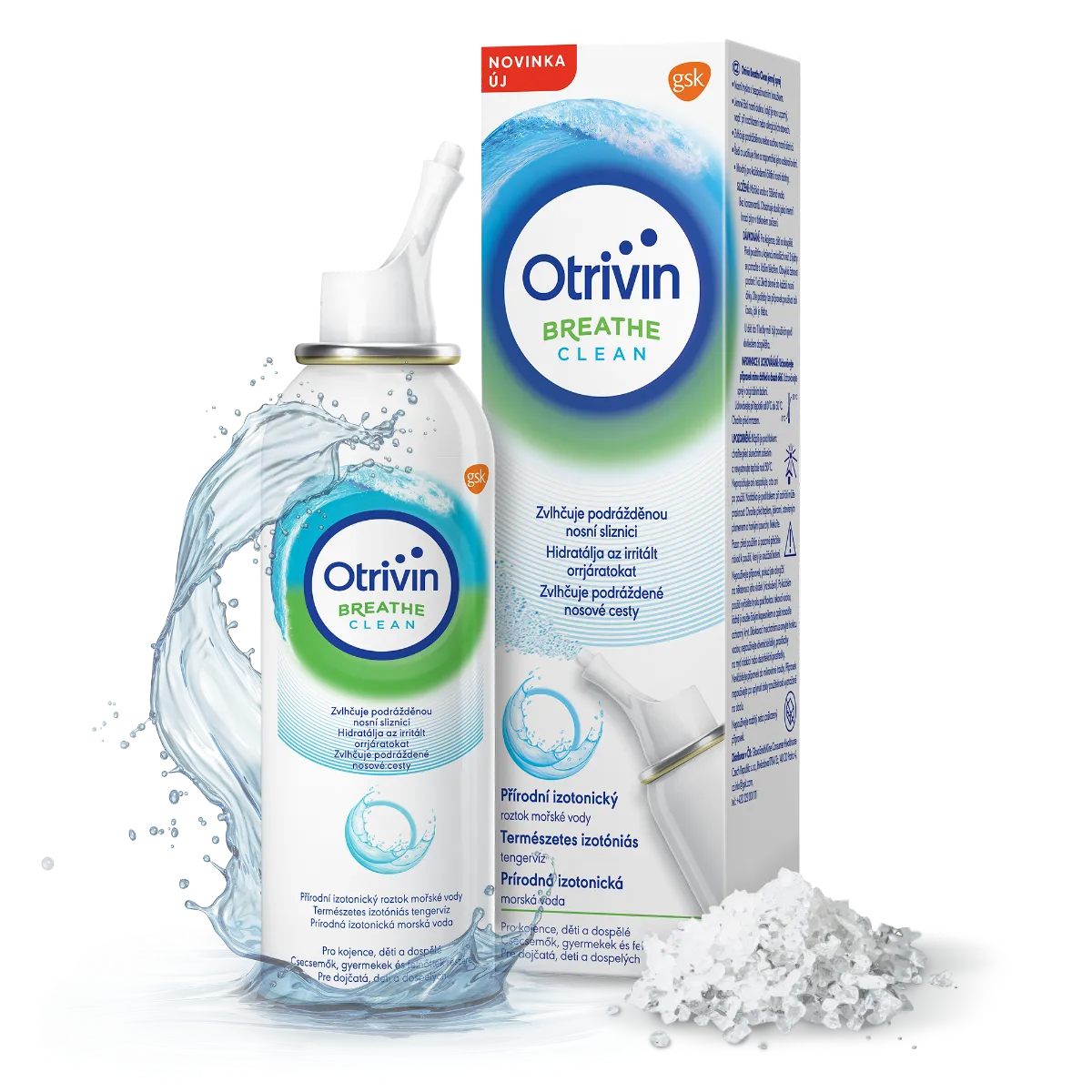 Otrivin Breathe Clean 1x100 ml, izotonická morská voda na čistenie nosa
