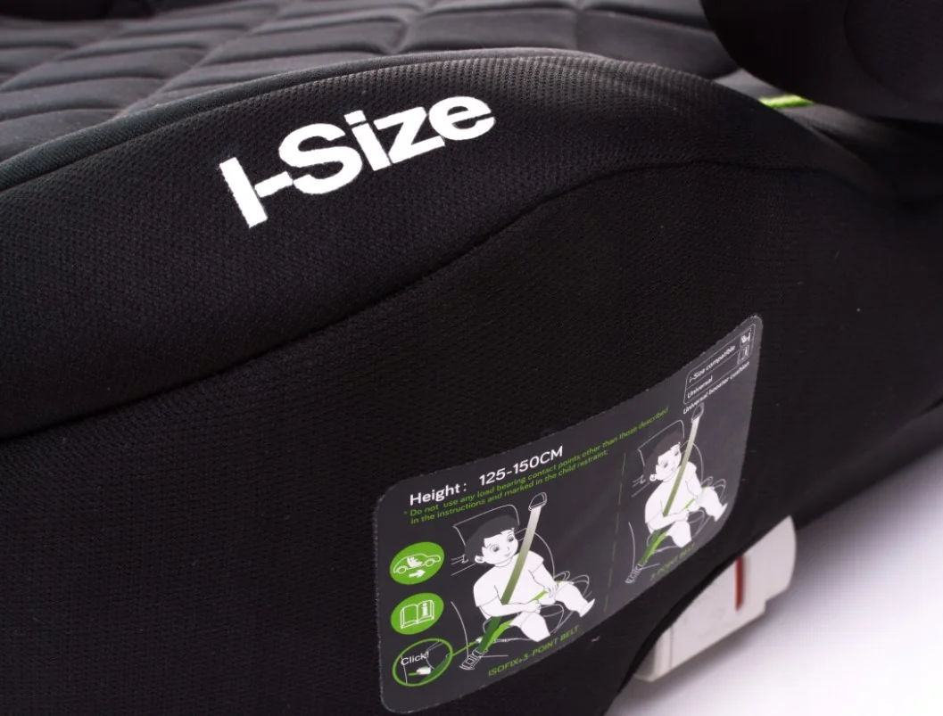 Autosedačka/podsedák HI-FIX ISOFIX I-SIZE, čierna/sivá