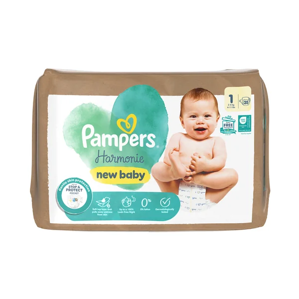 Pampers Harmonie plienky veľkosť 1, 2kg-5kg 35 ks