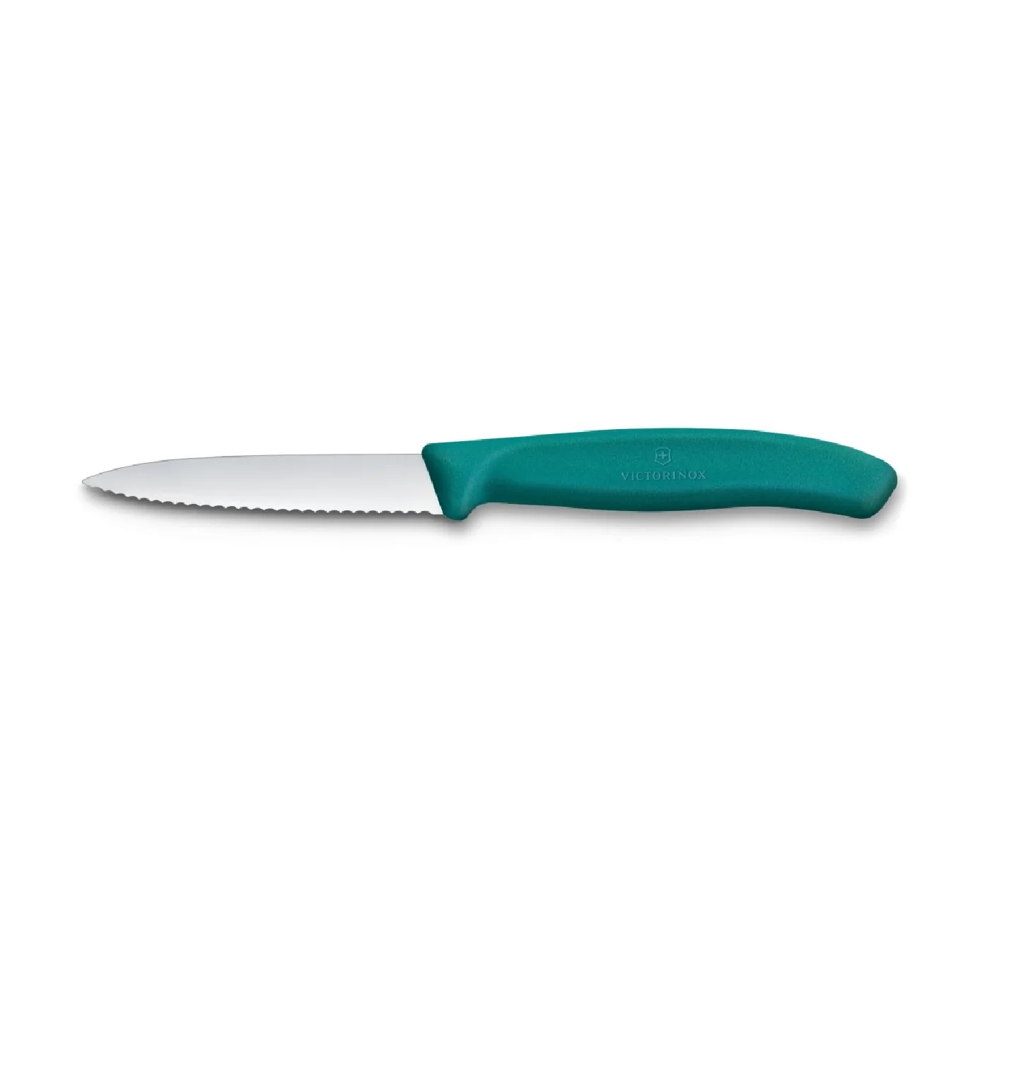 Swiss Classic, nôž na krájanie, 8 cm, vlnitý, špicatý hrot, zelený