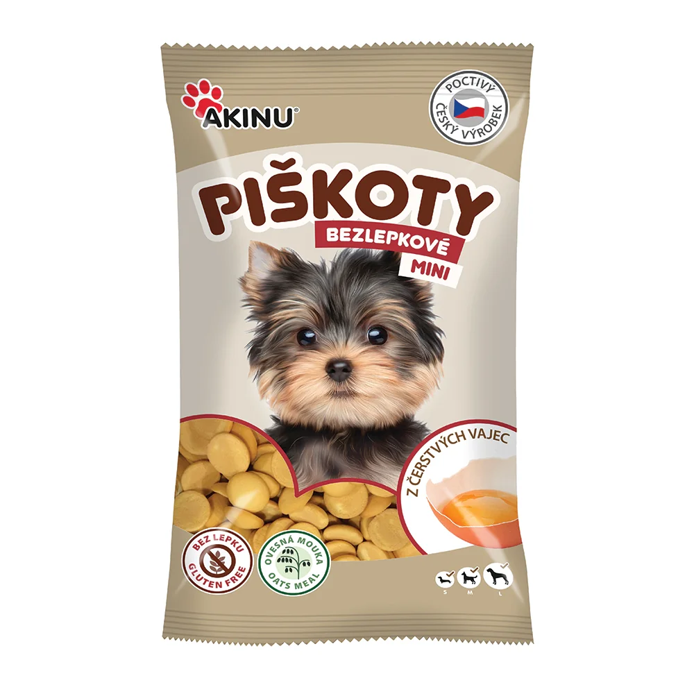 Akinu Bezlepkové mini sušienky pre psov 7 x 120 g