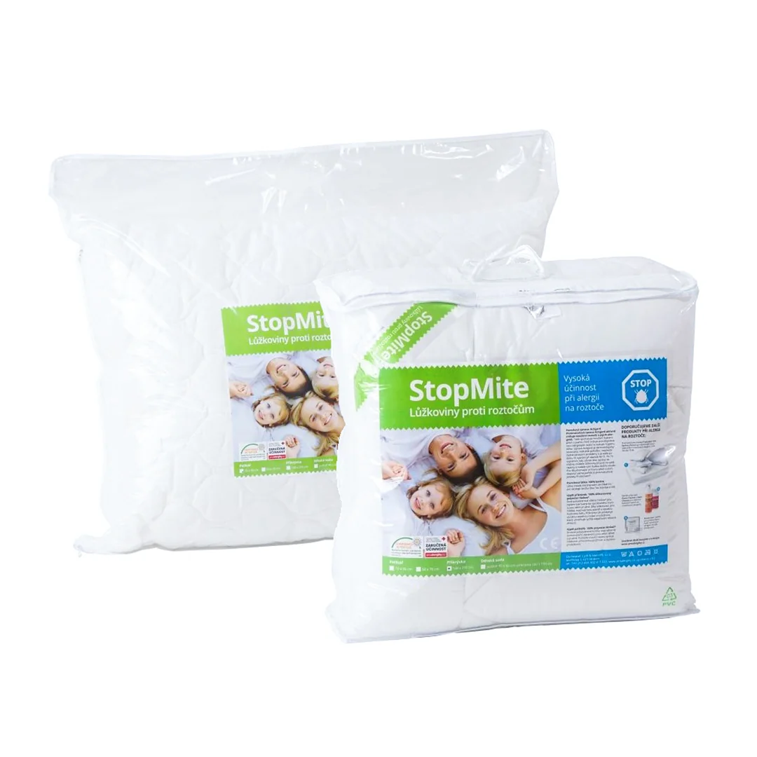 StopMite Active Sada vankúš + prikrývka 70×90 + 140×200 cm