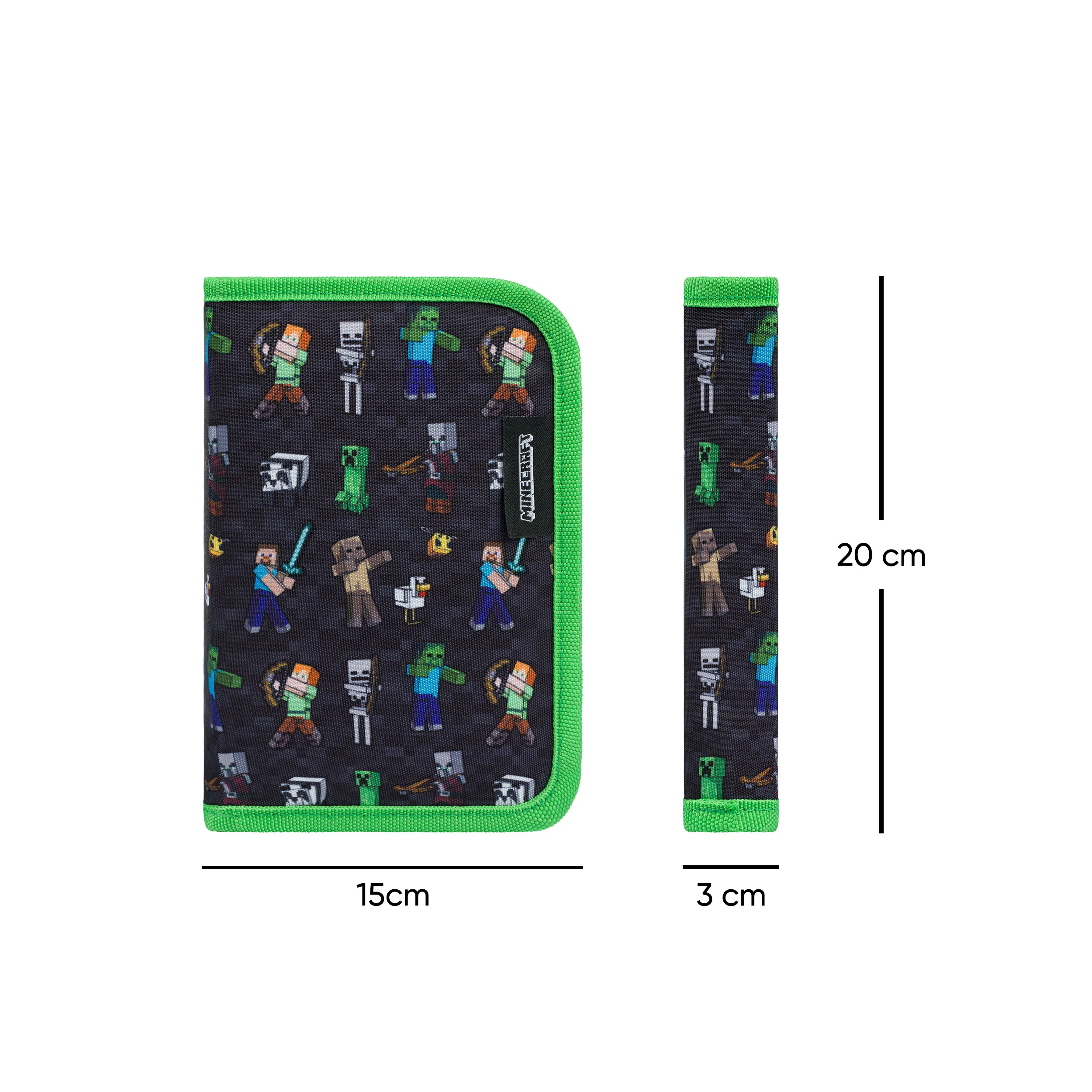 Baagl školský peračník jednoposchodový Minecraft, bez náplne s výbavou, zelený