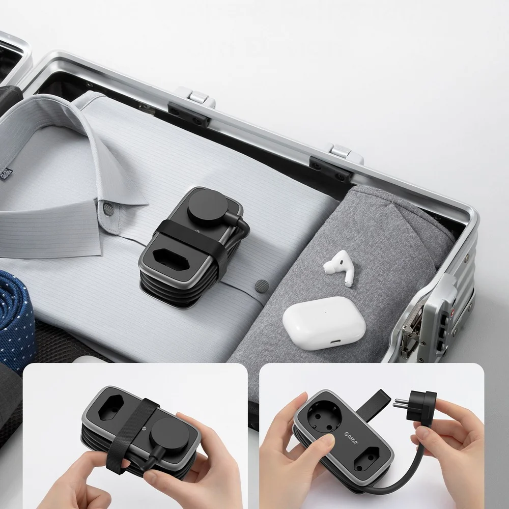 Orico APP predlžovacka 5in1 2x USB-A / 1x USB-C / 2x AC 15.5W, čierna