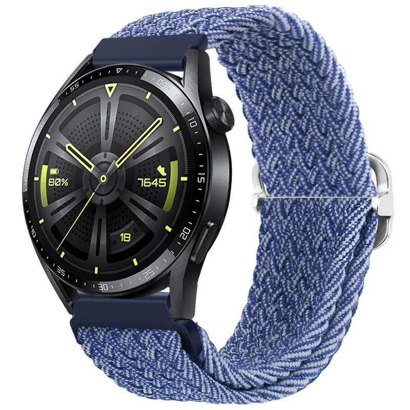 BStrap Braid Nylon remienok na Huawei Watch GT3 42mm blue white