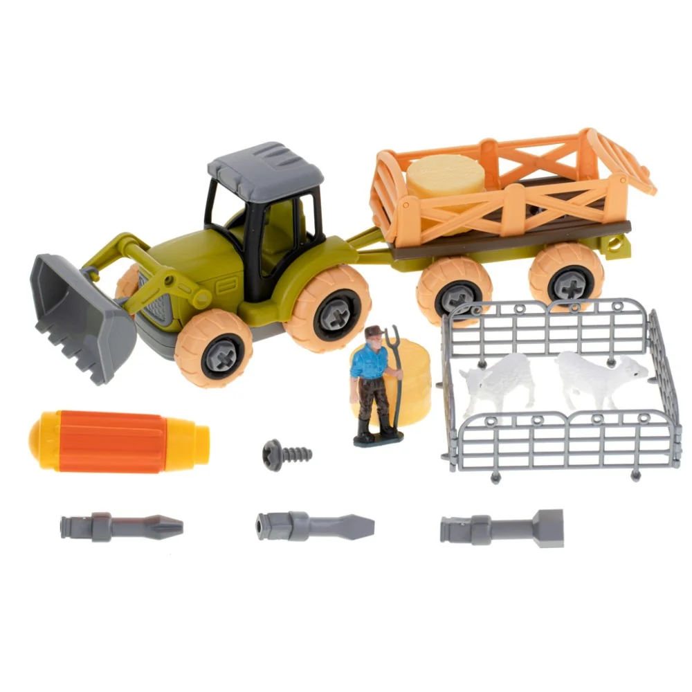 Farma traktor s otočnou vlečkou, šroubovacie v kufríku-MOVEO