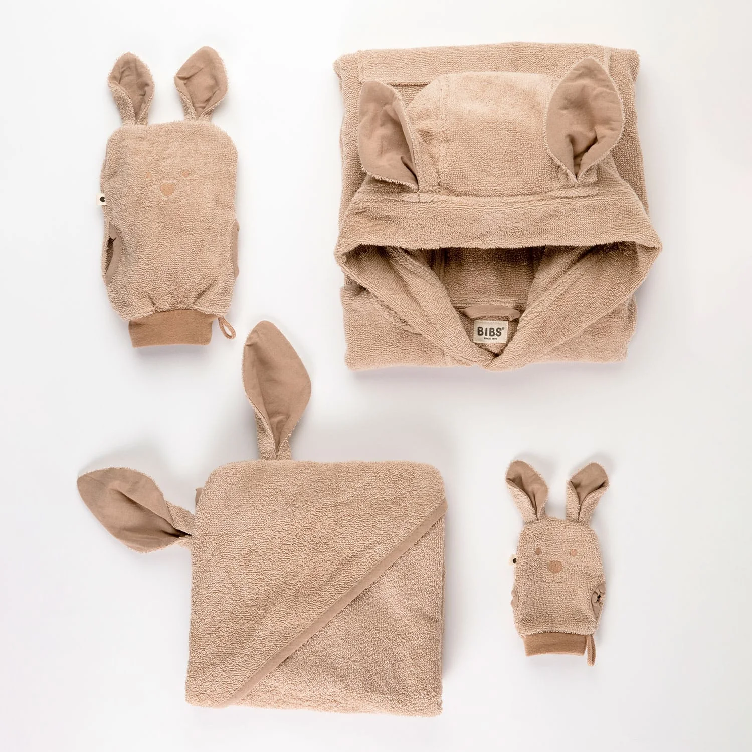 BIBS Kangaroo froté pončo z bavlny Vanilla