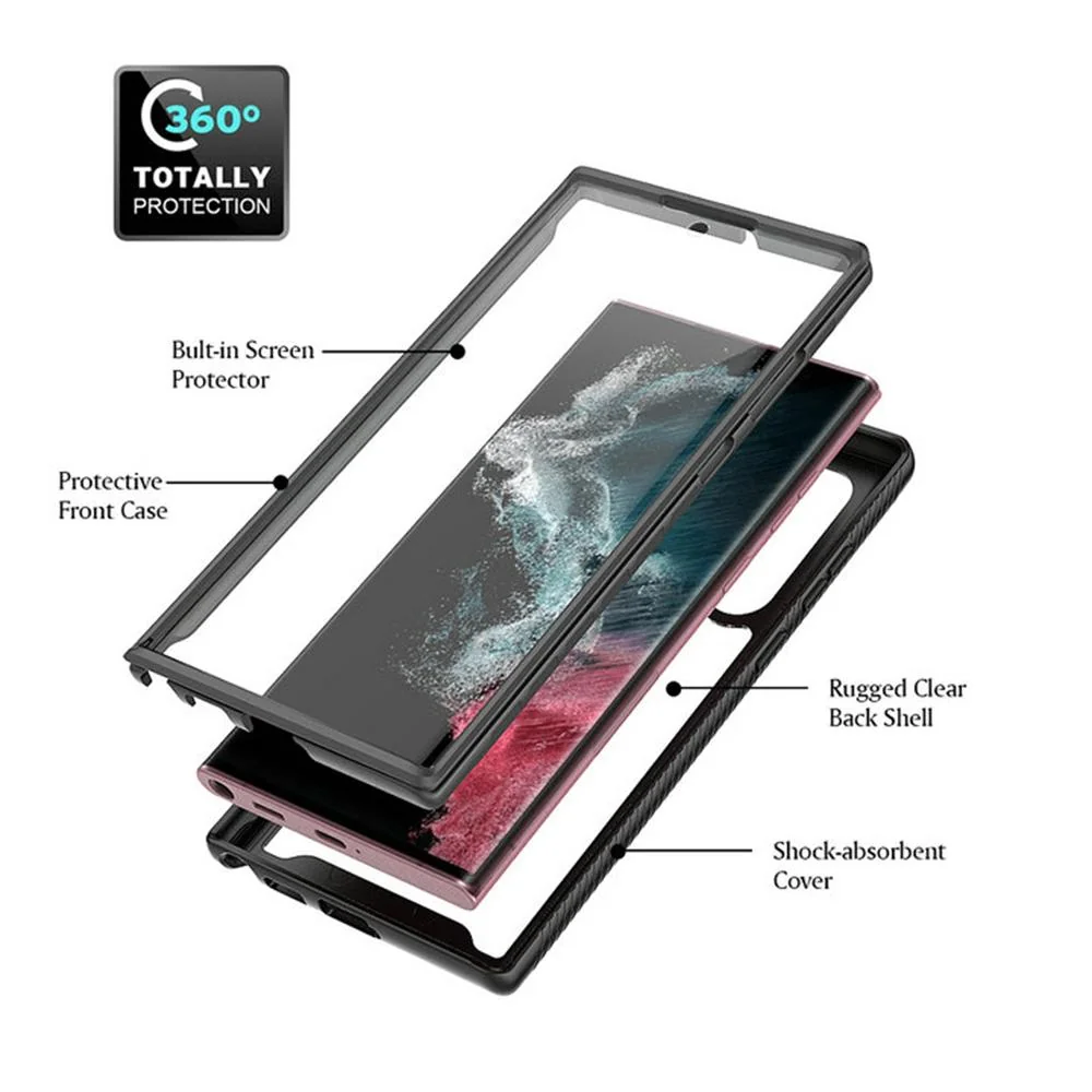 Ochranný kryt s fóliou pre Samsung Galaxy S24 Ultra Čierna